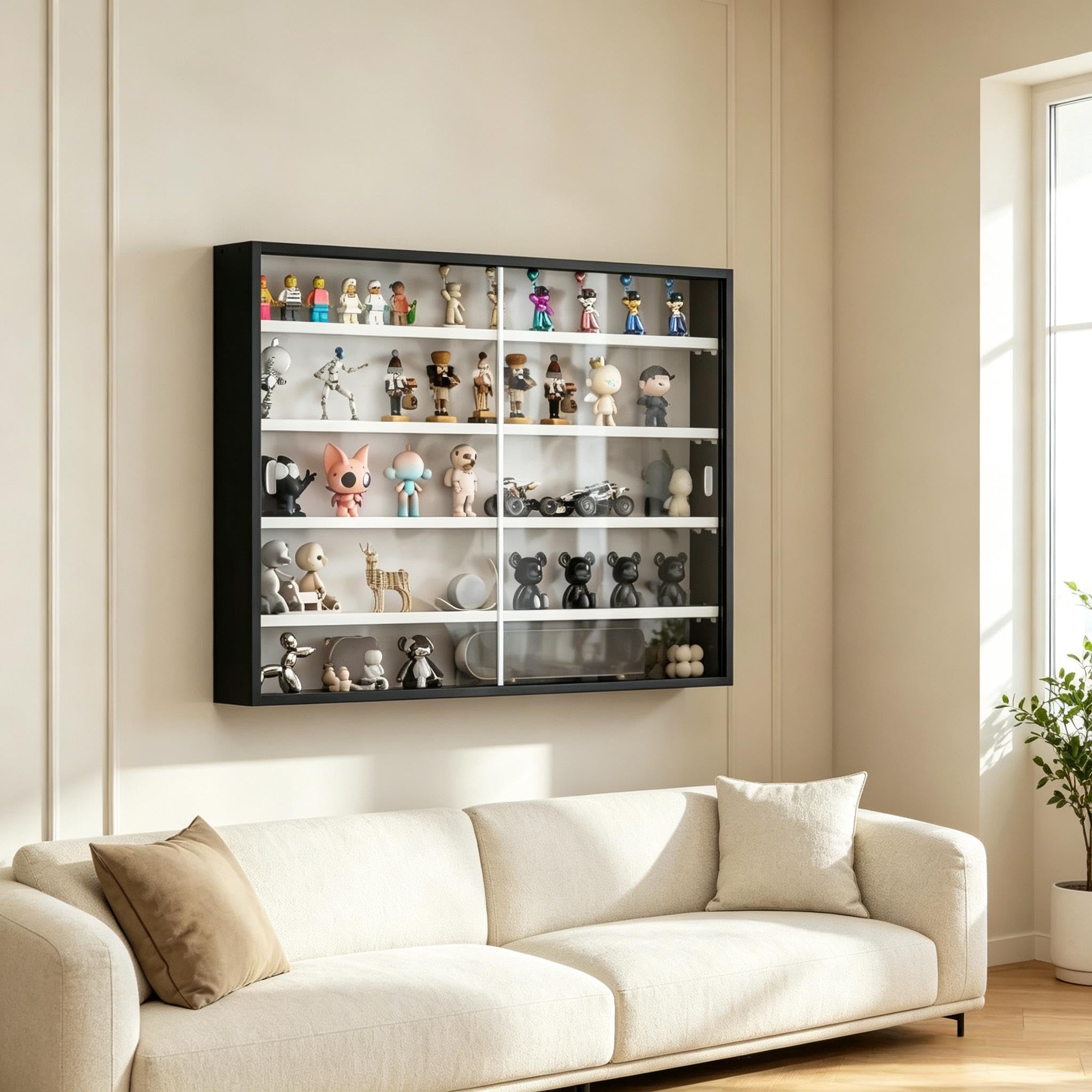 Wandvitrine Glasvitrine hängend Schiebetüren Schaukasten verstellbar