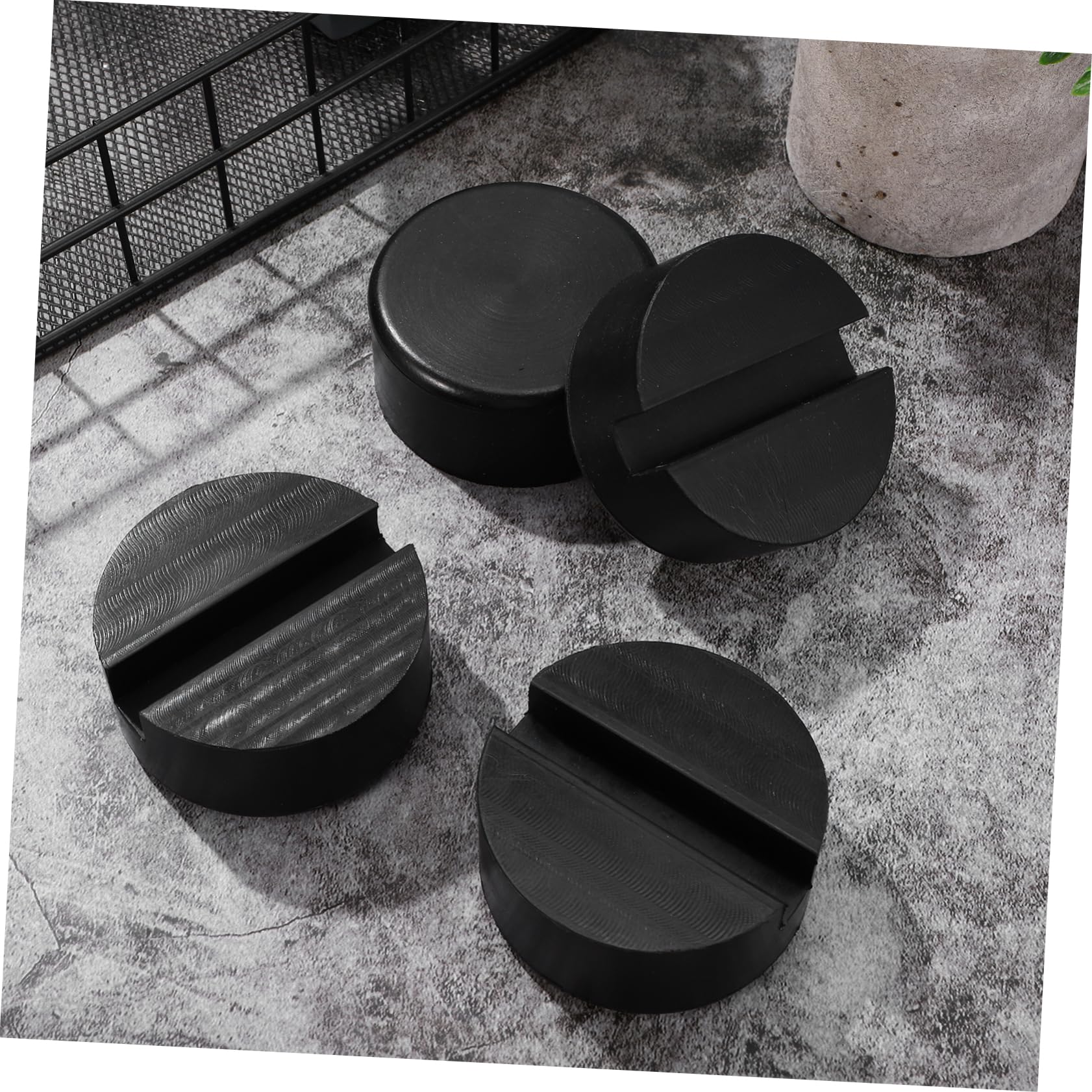 Cabilock 3 Set Blocco Di Gomma Gomme Cavalletto Veicolo Martinetto Per Auto Sollevatore Pastiglie Jack Pad Martinetti Per Jack Da Pavimento Accessori Gomma Da Cancellare Nero 4 Pezzi * 3