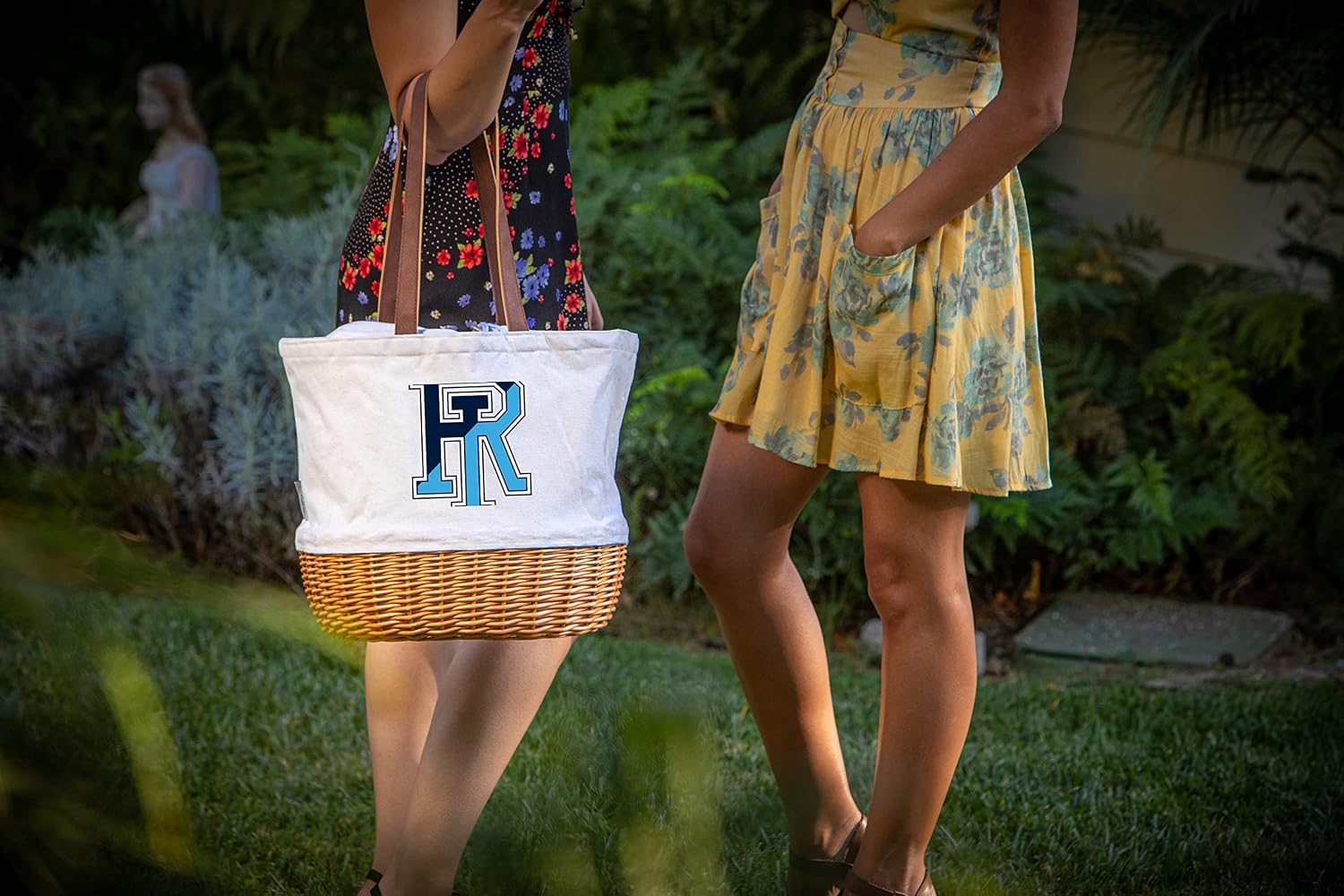 PICNIC TIME NCAA Purdue Boilermakers Coronado Canvas and Willow Basket Tote, Picnic Tote Bag, Beach Tote, (Beige Canvas)