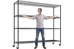 REIBII Storage Shelves on Wheels - Conquer Clutter with Heavy-Duty Storage