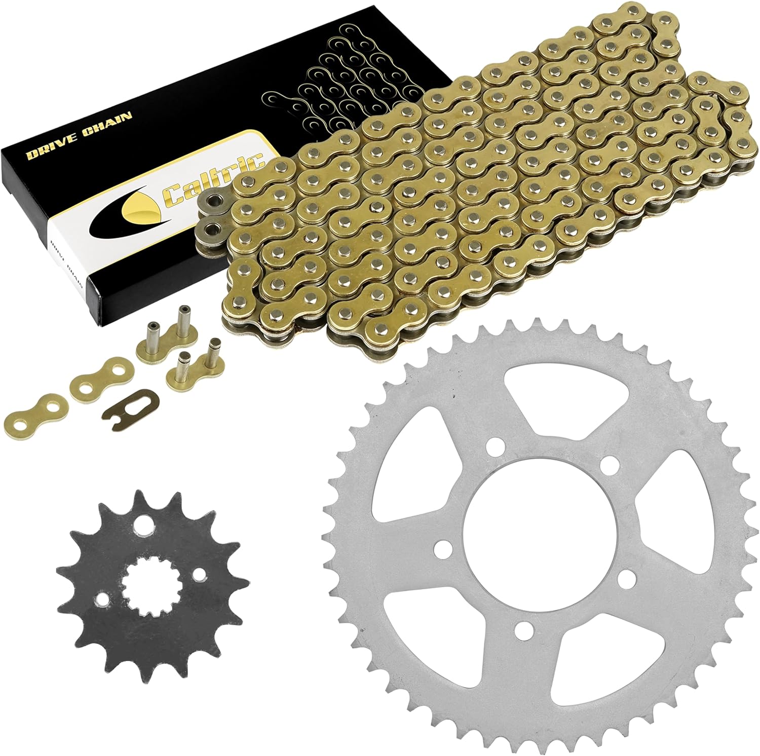 Caltric Drive Chain and Sprockets Kit Compatible with Suzuki VZ800 Marauder 800 1997 1998 1999-2004