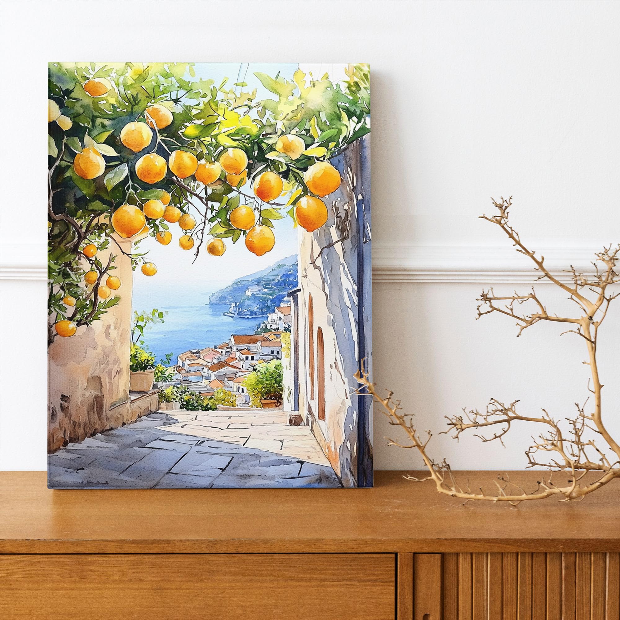 Amazon.com: Lemon Tree Canvas Wall Art, Yellow Green Citrus
