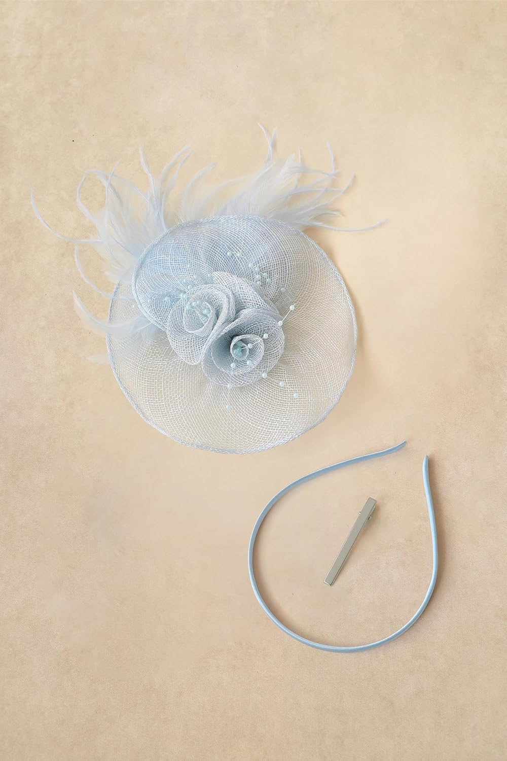 BABEYOND Fascinators Headpiece for Women - Tea Party Flower Kentucky Fascinator Derby Bridal Wedding Headwear with Feathers