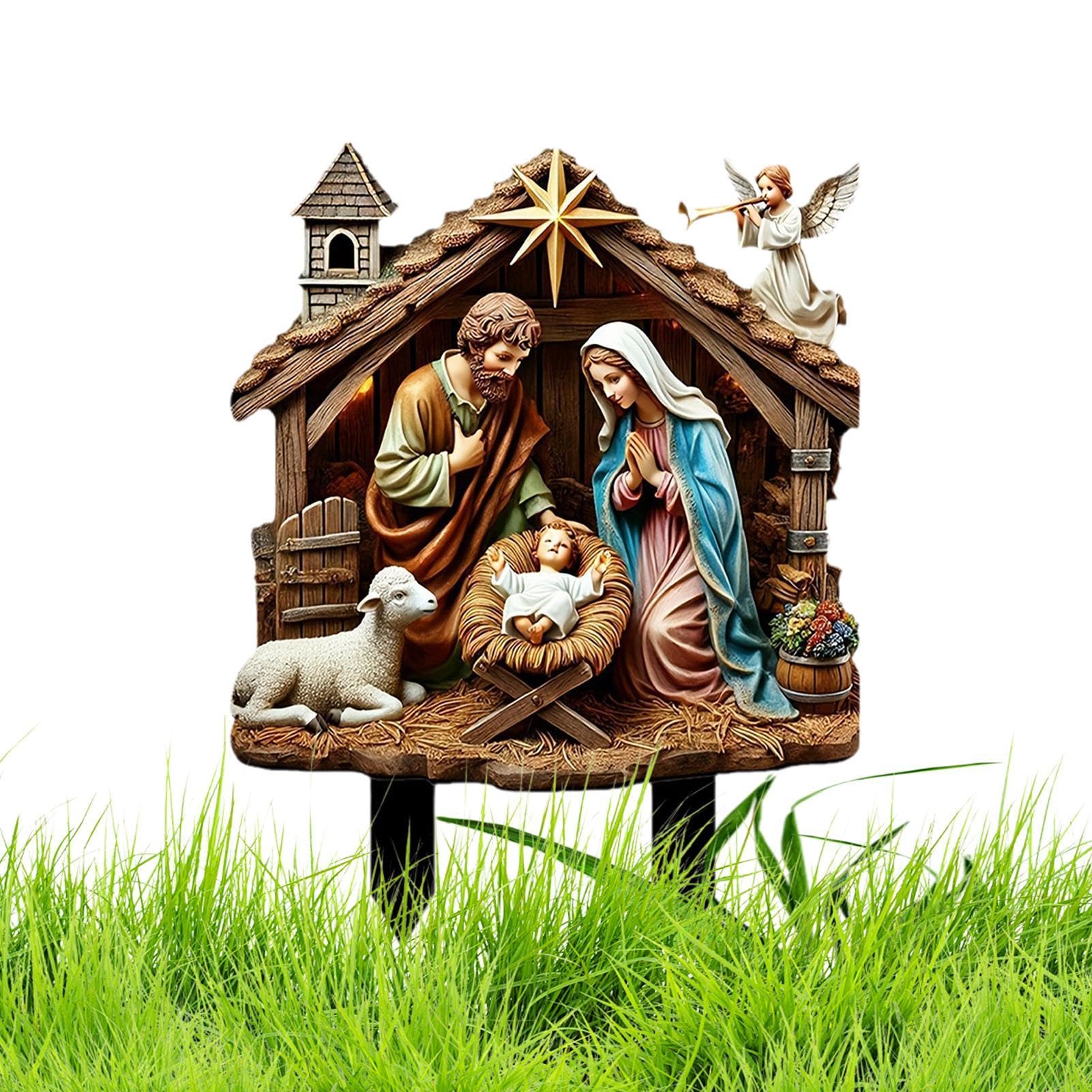 Crèches de Noël extérieures en acrylique 2D pour décoration de jardin