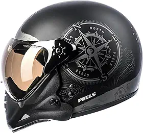 Peels Capacete Aberto Moto com Queixeira Removível F-21 North Preto Fosco/Grafite 60