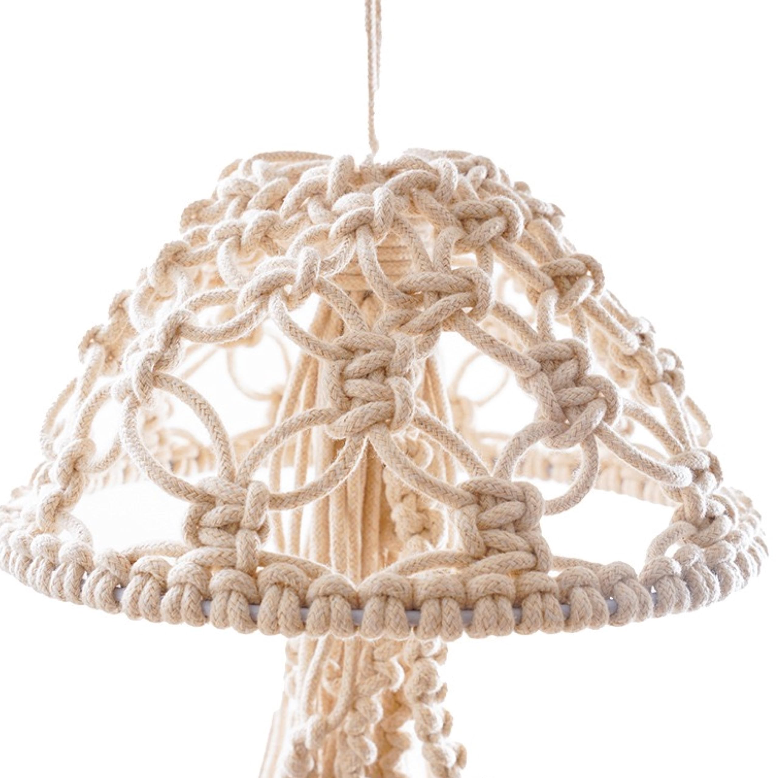 Macrame Wall Hanging,Jellyfish Dream Catcher with Star Lights,Bohemian Woven Wall Art Decor Beautiful Apartment Dorm Room Door Decoration (White)