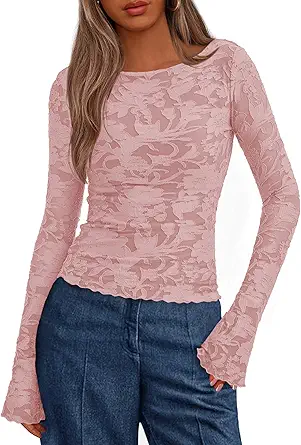 BTFBM Casual Long Sleeve Shirts Fall 2025 Going Out Tops for Women Trendy Floral Work Blouses Bodycon Tunics