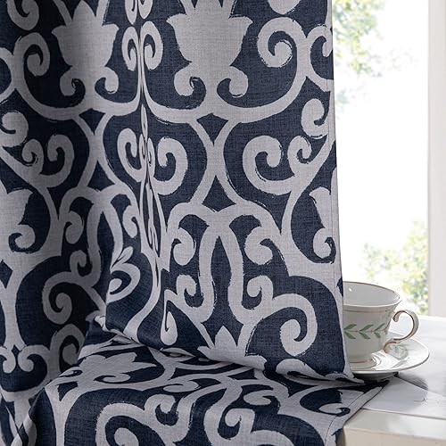 Miniatura 6 de MYSKY HOME Living Room Curtains & Drapes Light Block Privacy Protection Window Curtain with Morrocan Pattern for Patio Door Dining Room Sliding