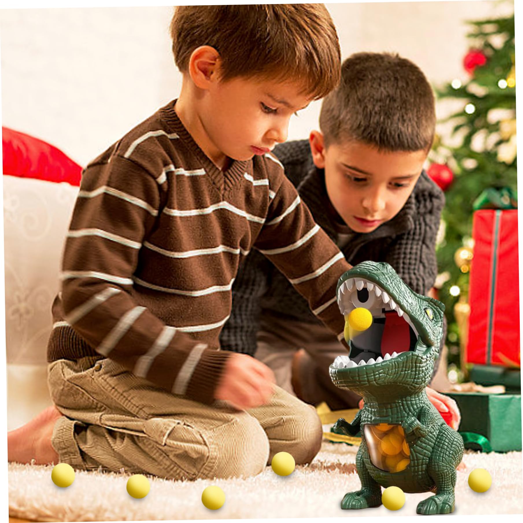 Juegos de tiro al blanco para niños de 3 años en adelante. Cabeza giratoria de 360°. Juegos de dinosaurios para practicar la coordinación mano-ojo. Juguetes de dinosaurios para niños con 12 pelot
