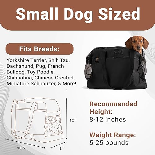 Airline Pet Tote — side view showing full product dimensions