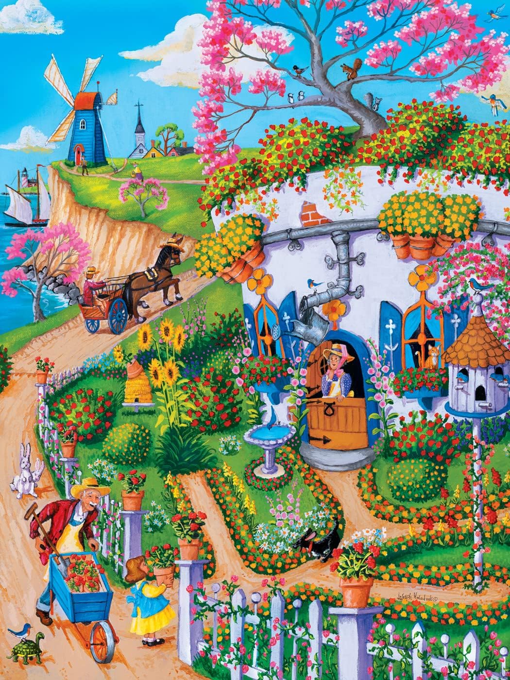 MasterPieces Town & Country - Ms. Potts Cottage 300pc Ezgrip Puzzle - Jigsaw Puzzle with Vibrant Artwork and Durable Pieces - Fun Family Activity, Brain Challenge, and Educational Entertainment