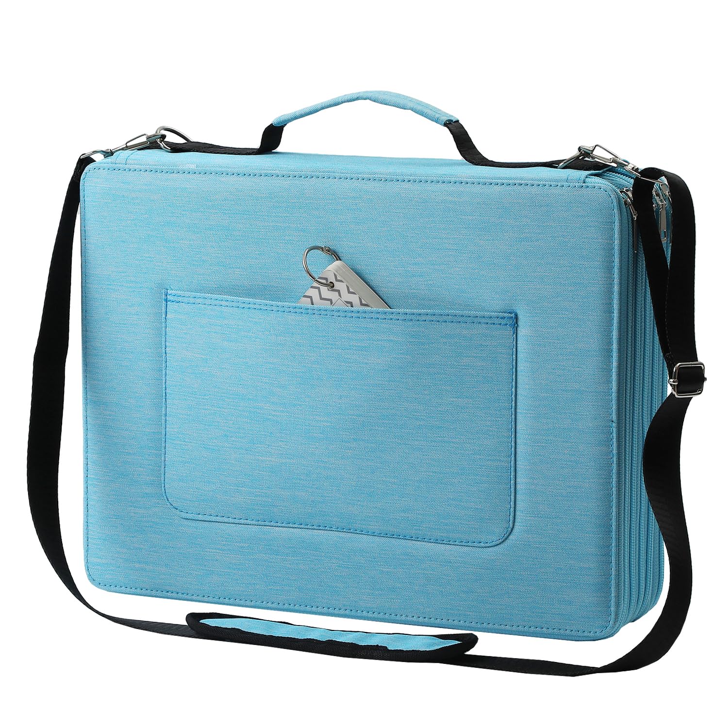 600-Slot Colored Pencil Case, 5-Layer Zipper with Shoulder strap and Handle