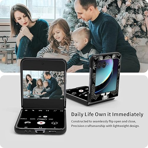 Vista 221 de Funda para Motorola Moto Razr Plus 2023 con protección de pantalla, cubierta trasera de policarbonato duro delgada y ultrafina con patrón de estante