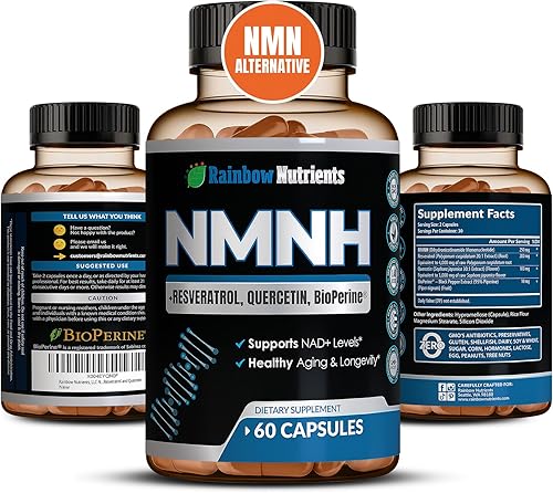 Suplemento NMNH de 7,260 mg (alternativa a la NMN) NAD Booster para antienvejecimiento, energía celular y piel agradable mononucleótido de