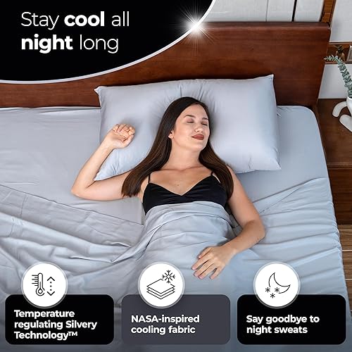 Miniatura 5 de Silvery Juego de fundas de almohada con infusión de plata, paquete de 2 fundas de almohada autolimpiantes con tecnología Silvery autolimpiante para