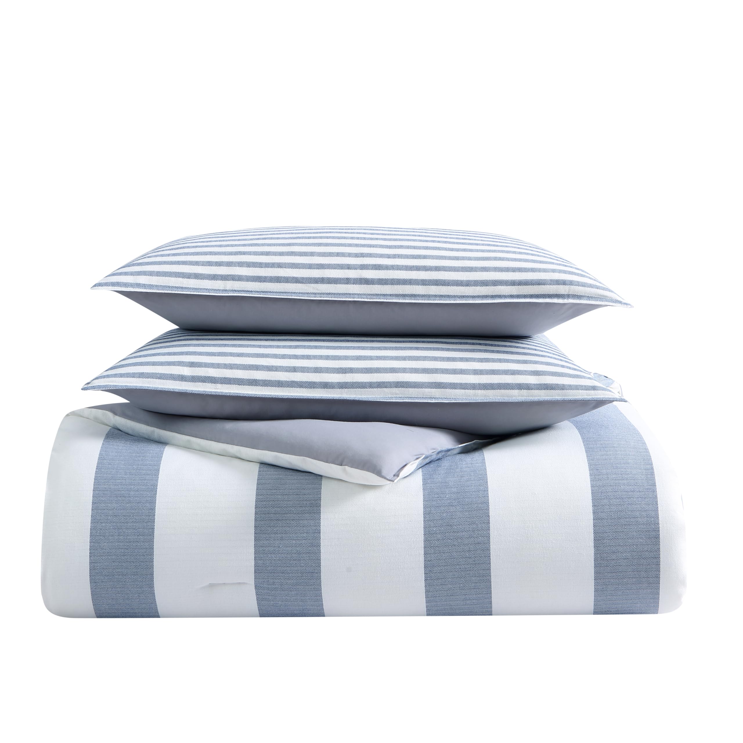 Nautica - Queen Comforter Set, Cotton Reversible Bedding with Matching Shams, Mediterranean Inspired Home Decor for All Seasons (Fairwater Blue, Queen)