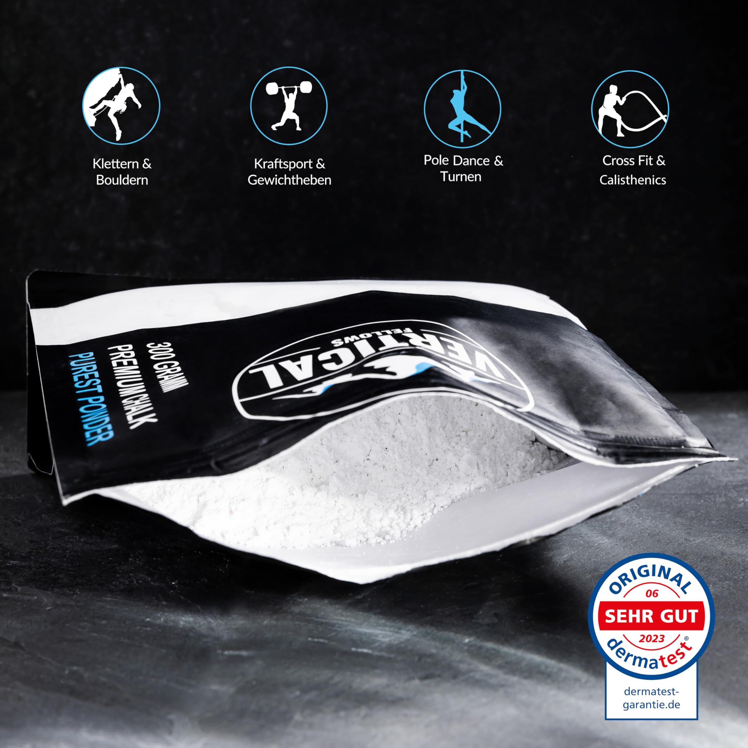 Chalk delikatna kreda do wspinaczki, 300 g, magnezja do wspinaczki, boulderingu (Powder, 300 g)