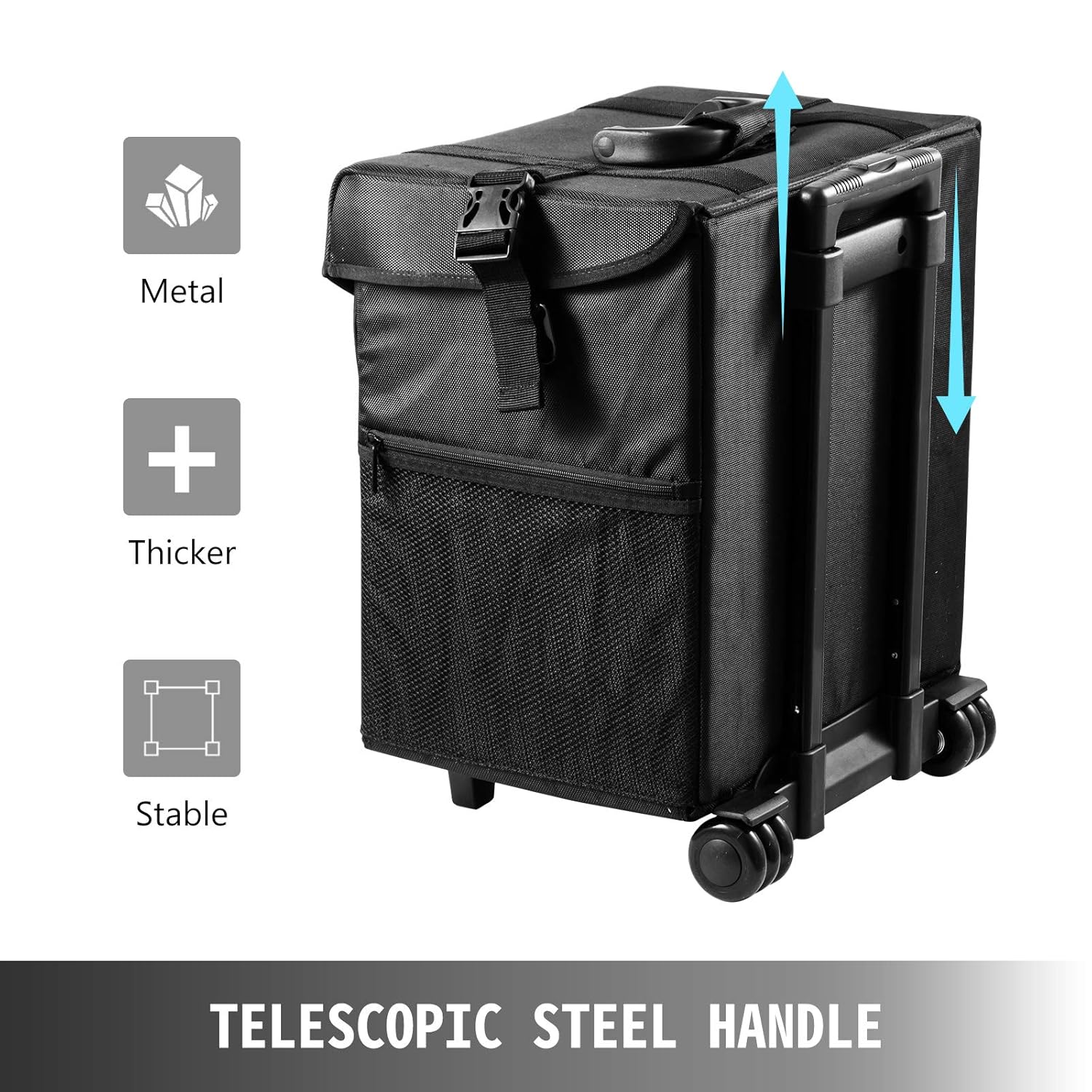 Happybuy 2 in 1 Nylon Rolling Makeup Case with Wheels Travel Cosmetic Cases Detachable Professional Rolling Trolley Makeup Travel Case Oxford Vanity Portable Makeup Artist Organizer Box : Beauty & Personal Care