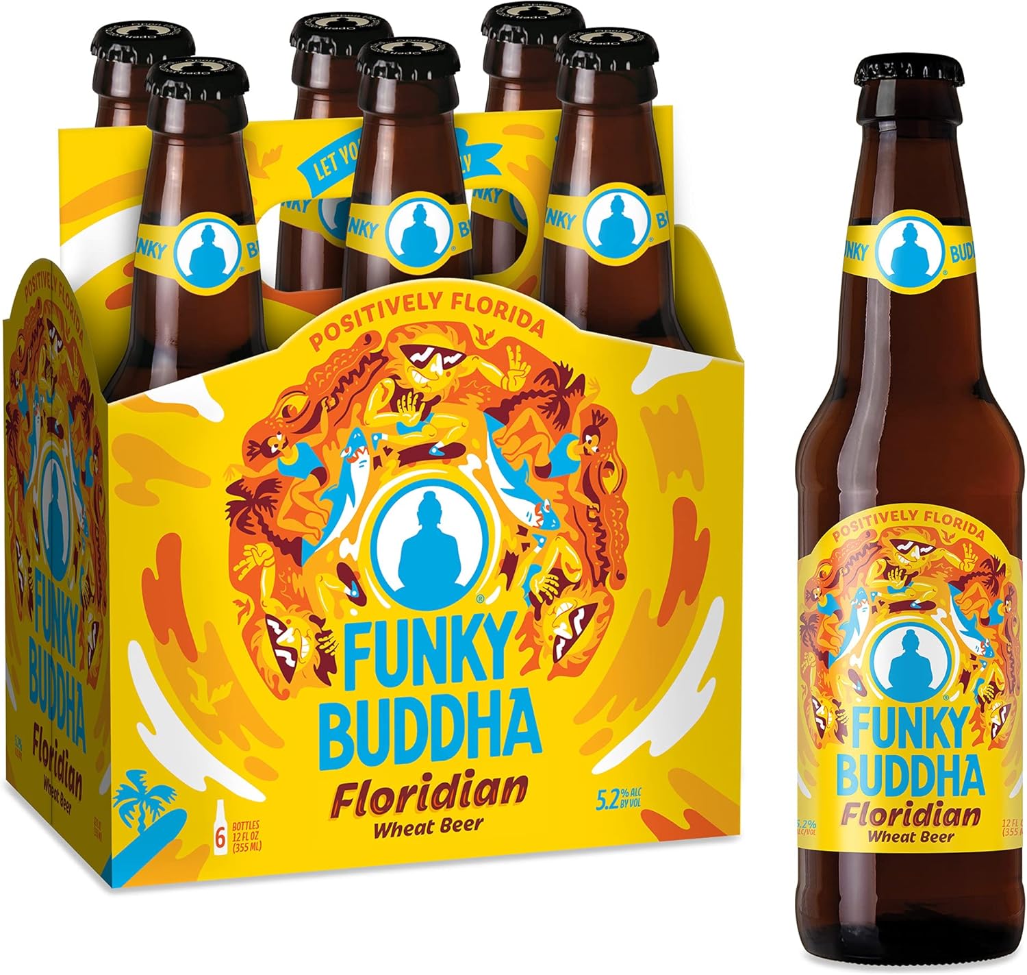 Funky Buddha Brewery, Hefeweizen Floridian, 6pk, 12 Fl Oz