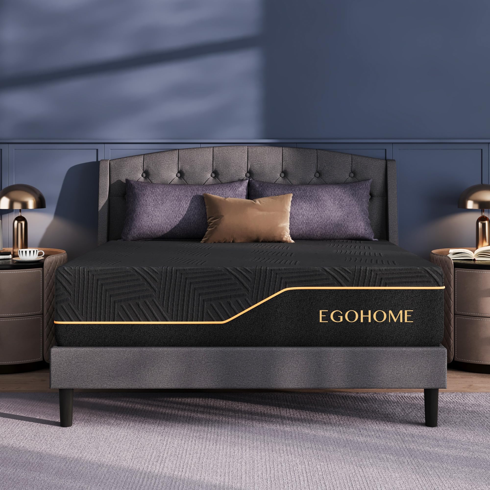 Photo 1 of EGOHOME 14" Hybrid Mattress - Full, Black