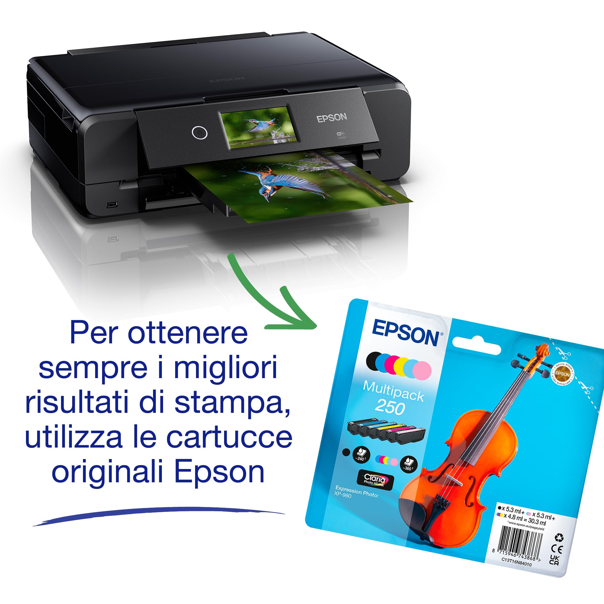 Epson Expression Photo XP-980 Stampante multifunzione fotografica A3 Wi-Fi Stampa fronte/retro automatica