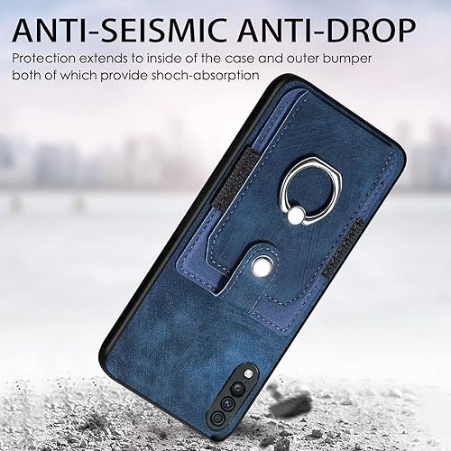 Miniatura 3 de Asuwish Funda de teléfono para Samsung Galaxy A70 con protector de pantalla de vidrio templado y soporte de anillo delgado, soporte para tarjeta de
