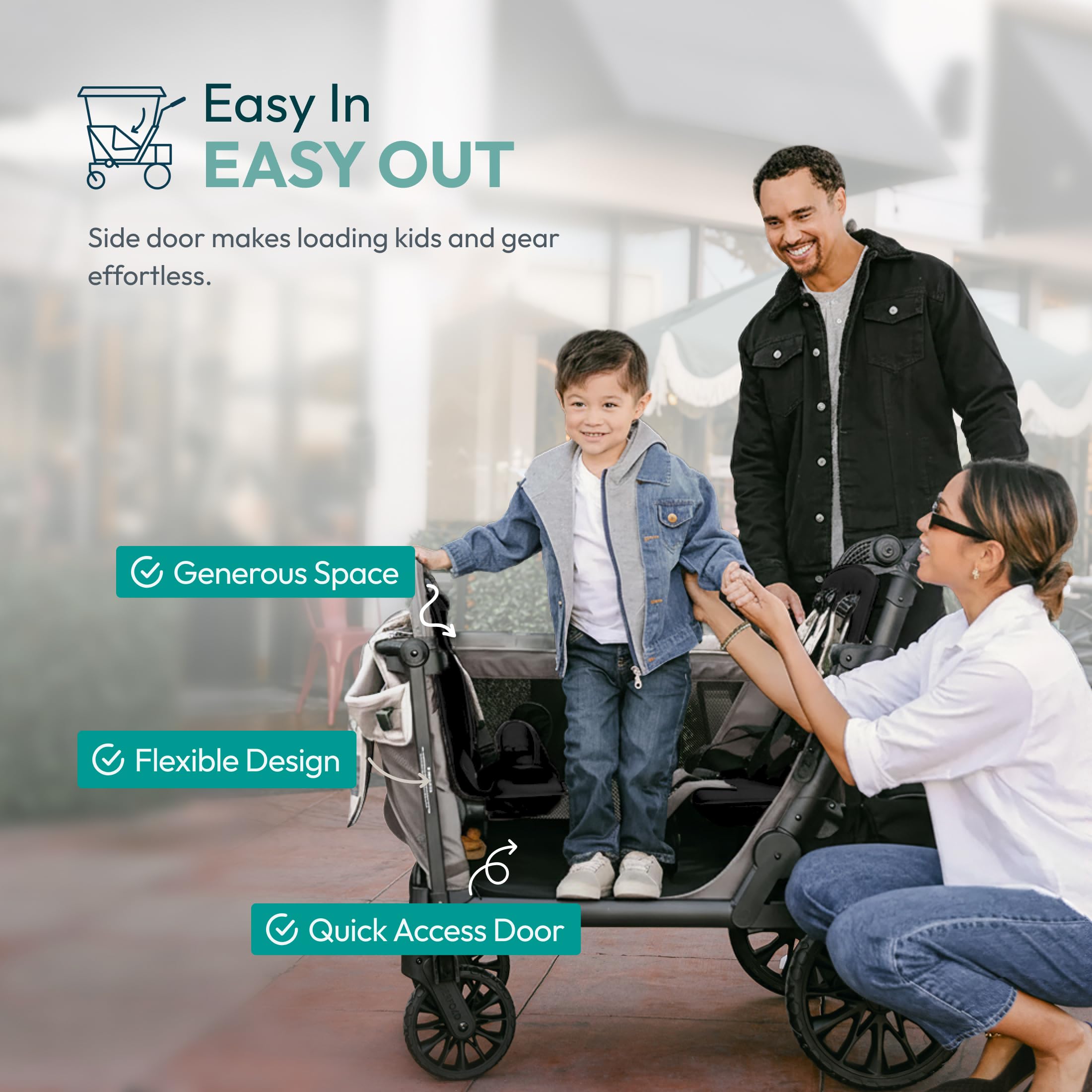 L4 Quad Poussette Wagon - Gris