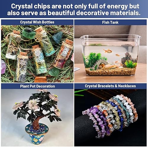 Miniatura 6 de Chips de cristal de cuarzo de sodalita natural triturado de 1.1 libras, chips de cristales curativos de sodalita a granel, piedras preciosas