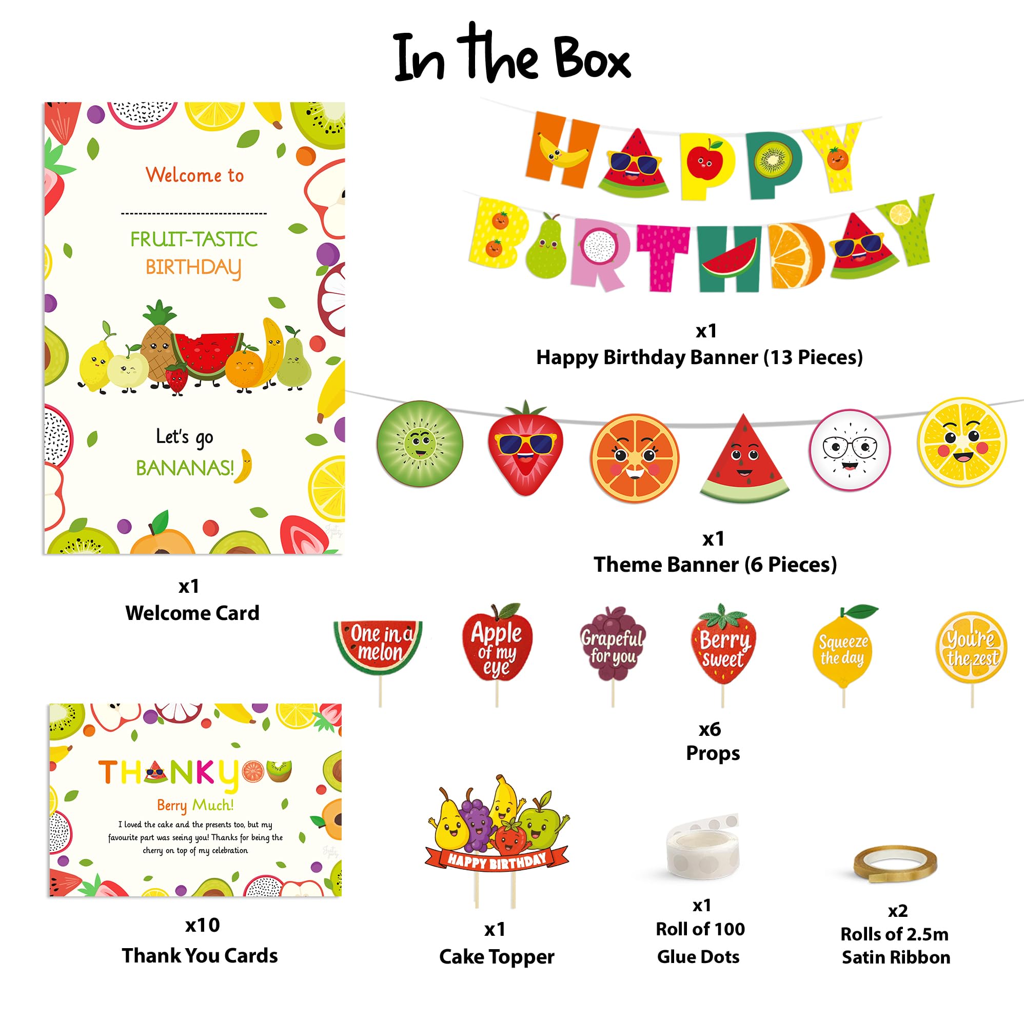 Just Party Fruits Theme Party Decorations - Kids Birthday Kit -2 Just Party Fruits Theme Party Decorations - Kids Birthday Kit -2