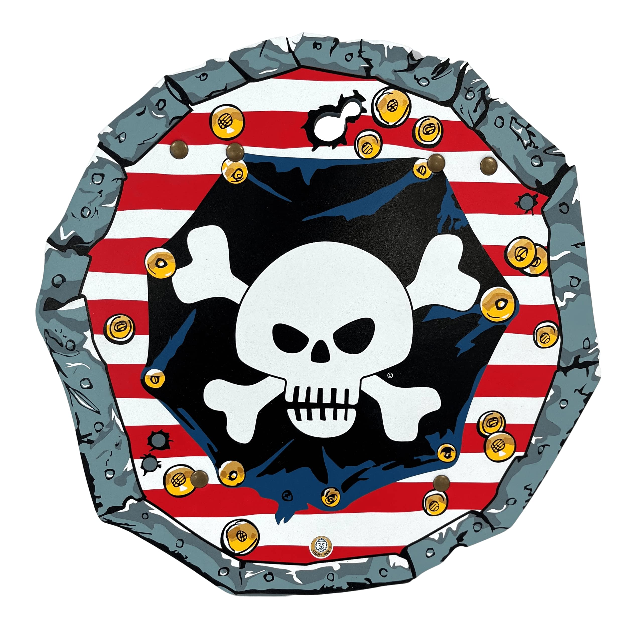 Liontouch - Pirate Shield - Captain Red Stripe - Age 3-8 Years | Pretend Play Foam Toy For Children And Toddlers with Skull Motive | Ideal Accessory For Dress Up & Costumes for Sailing the Caribbeans