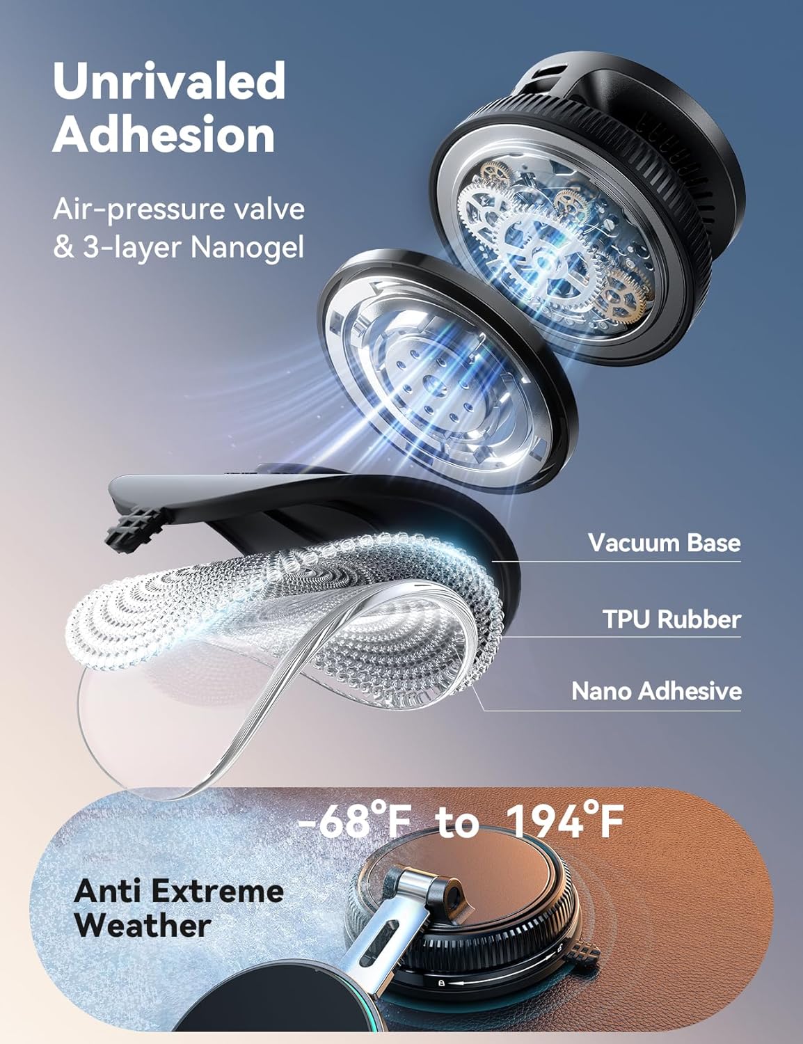 JOYROOM for Magsafe Car Mount Charger, 15W Faster Charging iPhone Wireless Car Charger, Vacuum & Gel 2-in-1 Strongest Suction Cup Phone Mount, Magsafe Car Mount for iPhone 17 16 15 14 13 12 Pro Max - Image 4