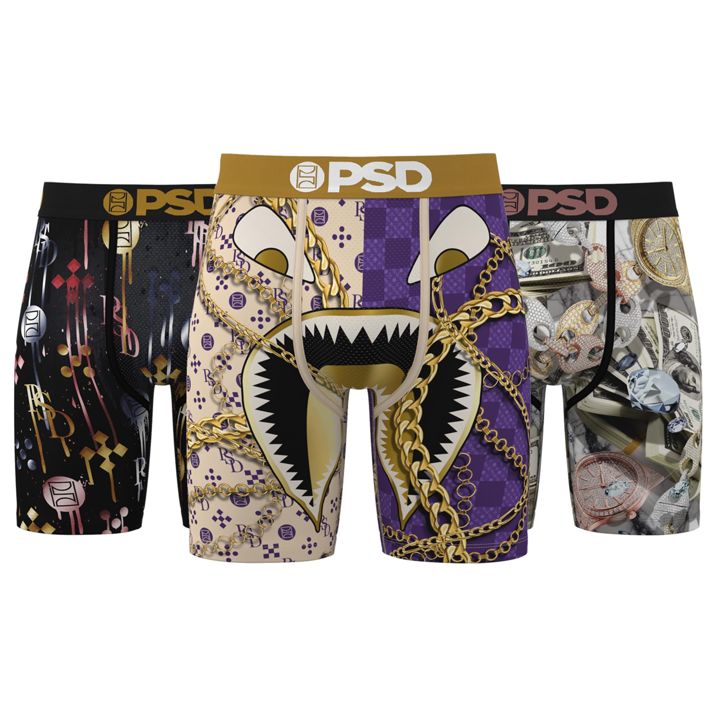 Photo 1 of PSD Underwear Men's Gold Rush Boxer Brief 3 Pack, Multi, S