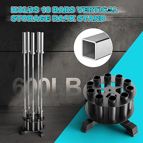 Miniatura 3 de EVERYMATE Soporte olímpico para mancuernas, estante de almacenamiento de pesas de gimnasio, estante vertical de montaje en pared, revestimiento de