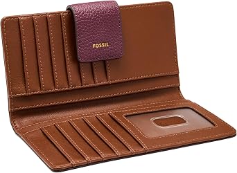 Fossil Women's Logan Leather Wallet RFID Blocking Tab Clutch