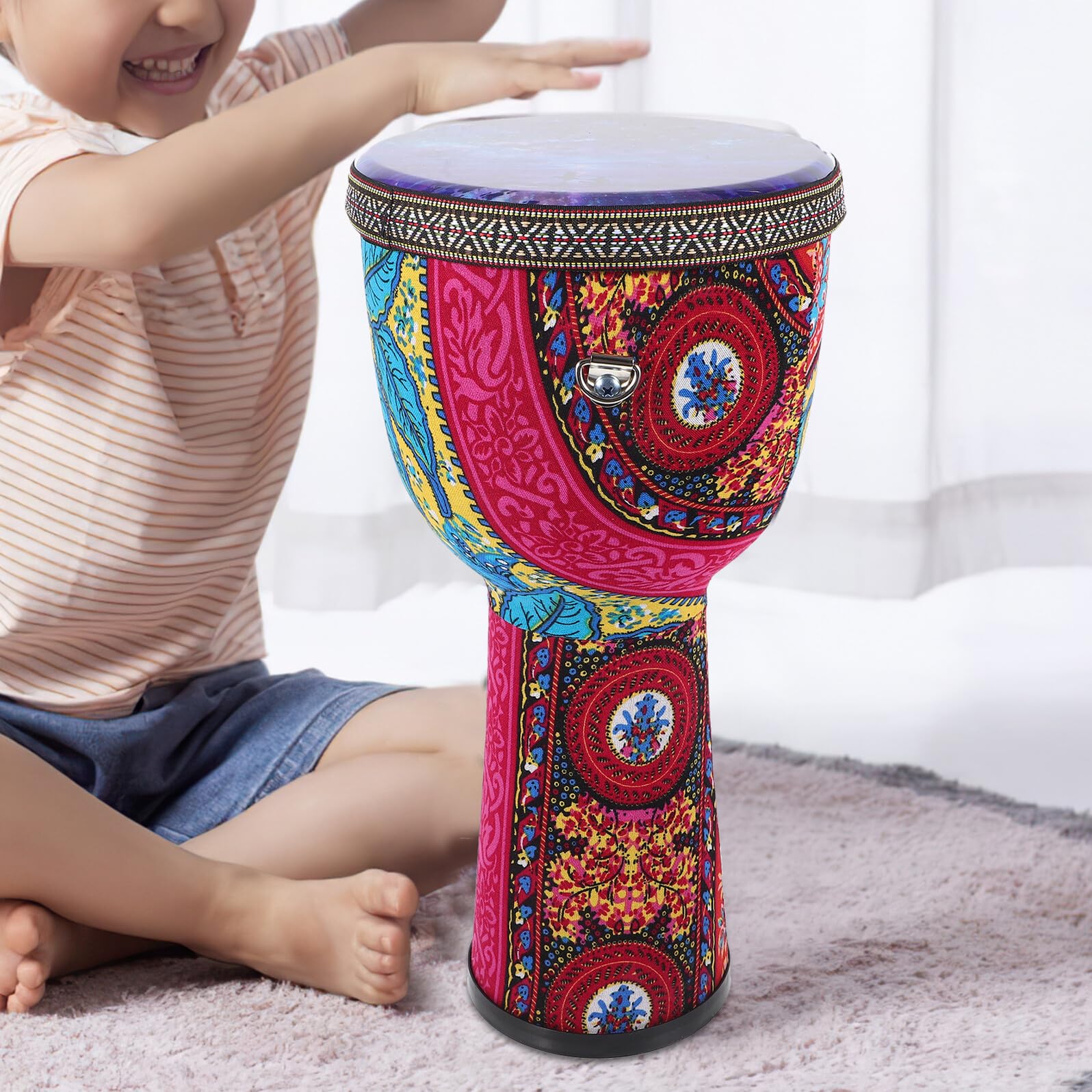 8 Zoll Pvc Djembe Trommel für Anfänger, Leicht und Tragbar | Kinder und Erwachsene, Feine Verarbeitung, Zartes Design, Handliche Form für Unterwegs