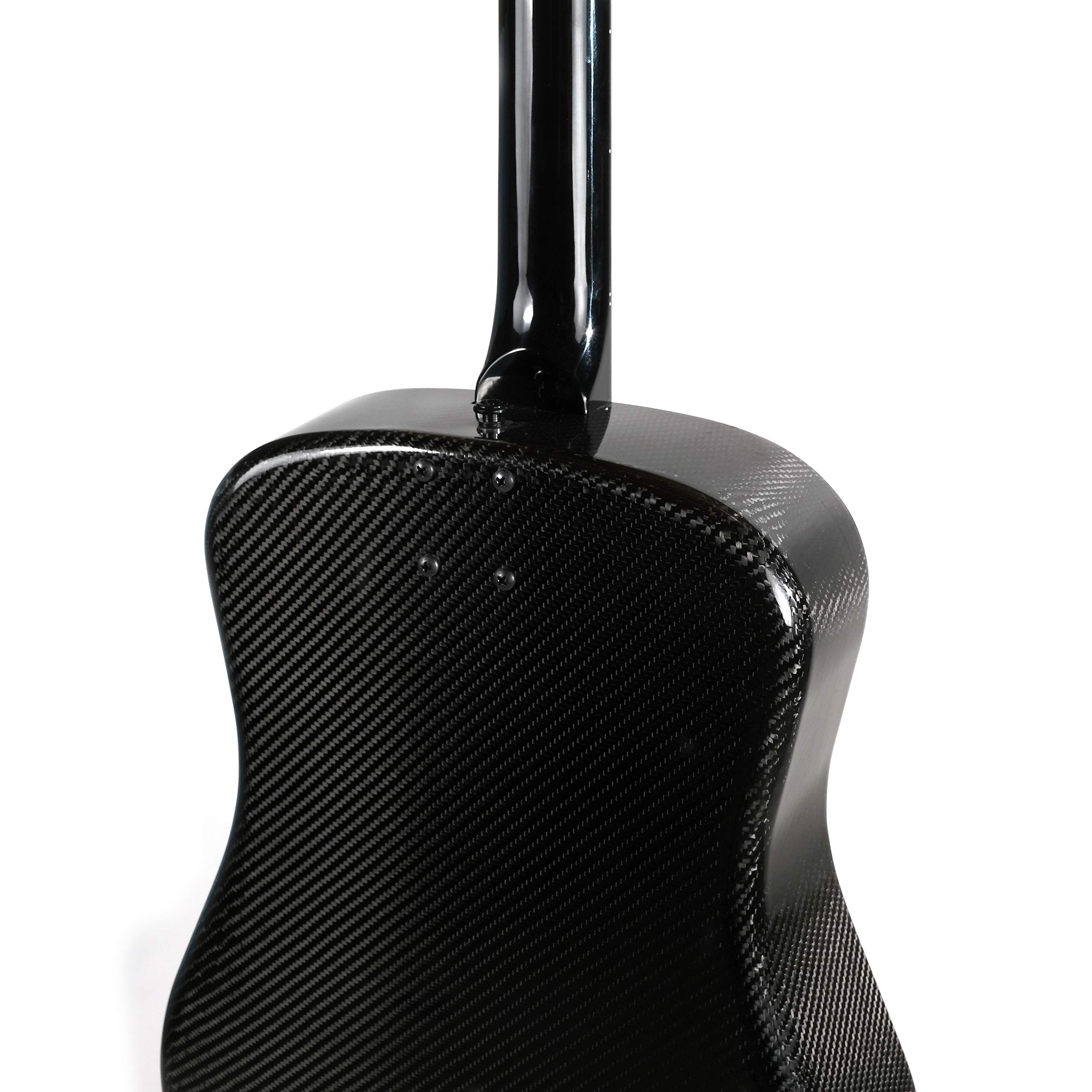 Deluxe KLOS Black Carbon Fiber Full Size Acoustic Electric Guitar Kit with Gig Bag, Strap, Capo