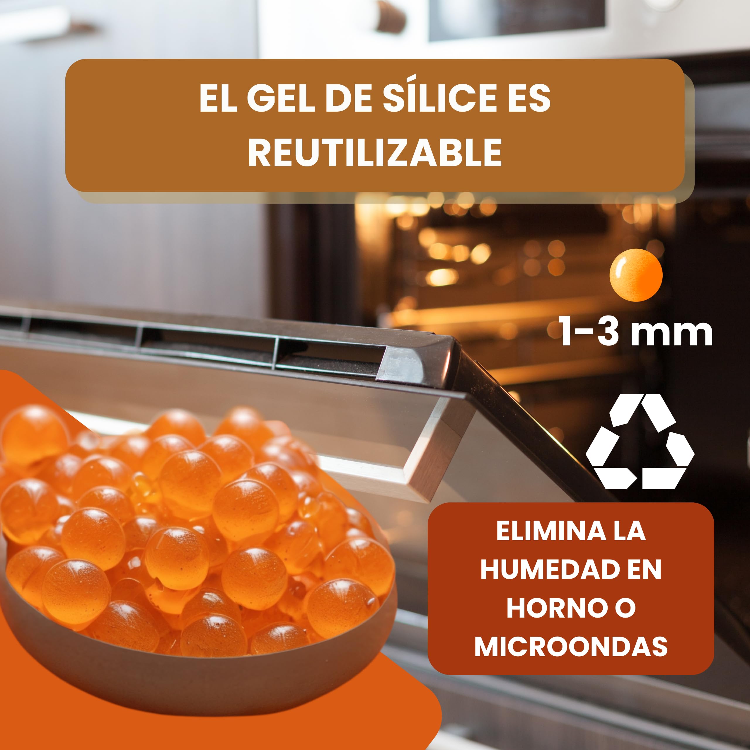 Gel de Sílice Naranja Indicador Humedad 5KG Antihumedad Natural