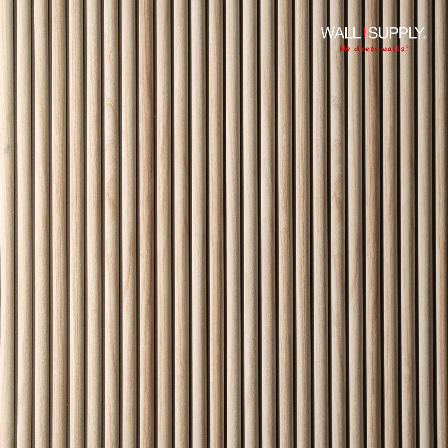 Wall!Supply Ultralight Linari Round Natural HD Printed Wall Panel - 3D EPS Foam Wall Panels - Easy DIY Installation - Natural Wood Look Finish - Set of 4 Panels (24.97 sq ft)