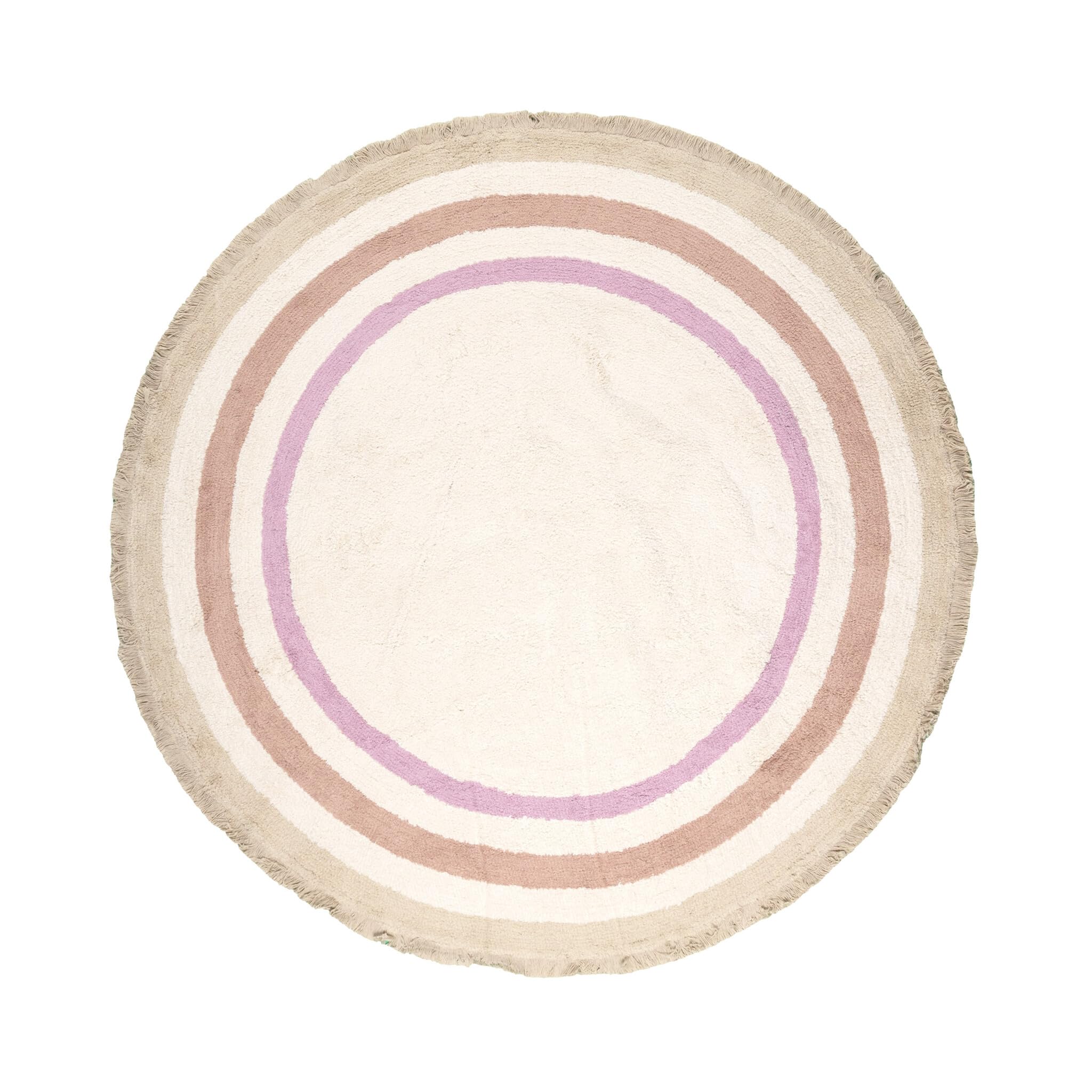 Tapis Rond Lavable pour Enfant - Milo Rose - Ø 80 cm - Garçon et Fille - Lavable en Machine - Chambre Bebe - Rond