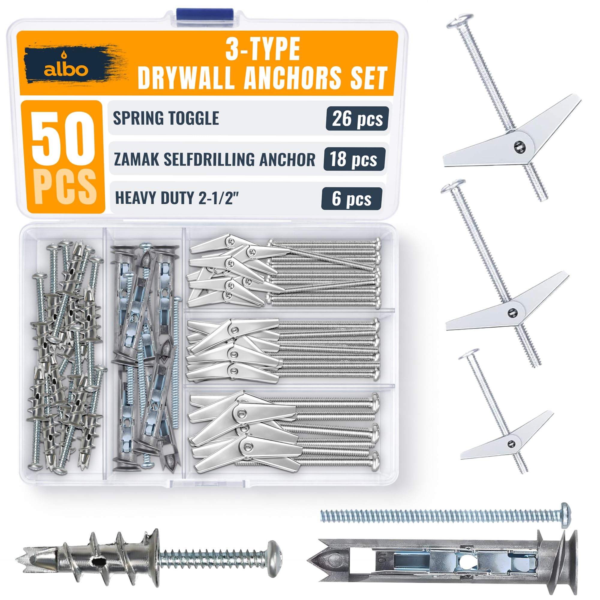 Metal Drywall Toggle Anchors - 10 Pack -13
