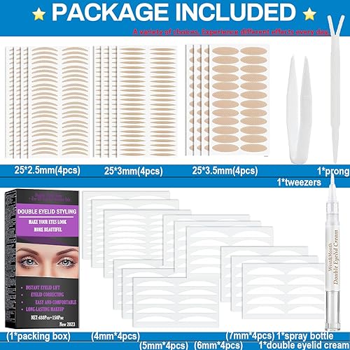 Miniatura 4 de 4 juegos de opciones 630 cintas para párpados, la cinta de doble párpado más completa. Desigual, monopárpados, herramientas de ojos grandes con