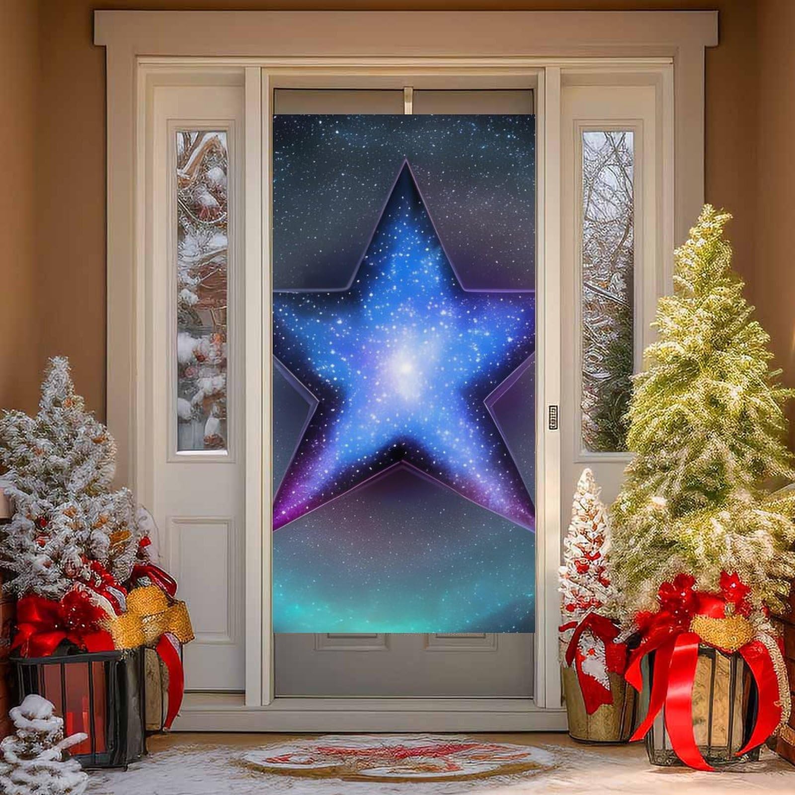 NTVOWPZO Stars Door Curtains for Doorway Privacy Dividers Door Banner Blackout Curtains Fabric Door Window Curtain for Home Bedroom Kitchen Decor 35.4x70.9 in Decorative Banner