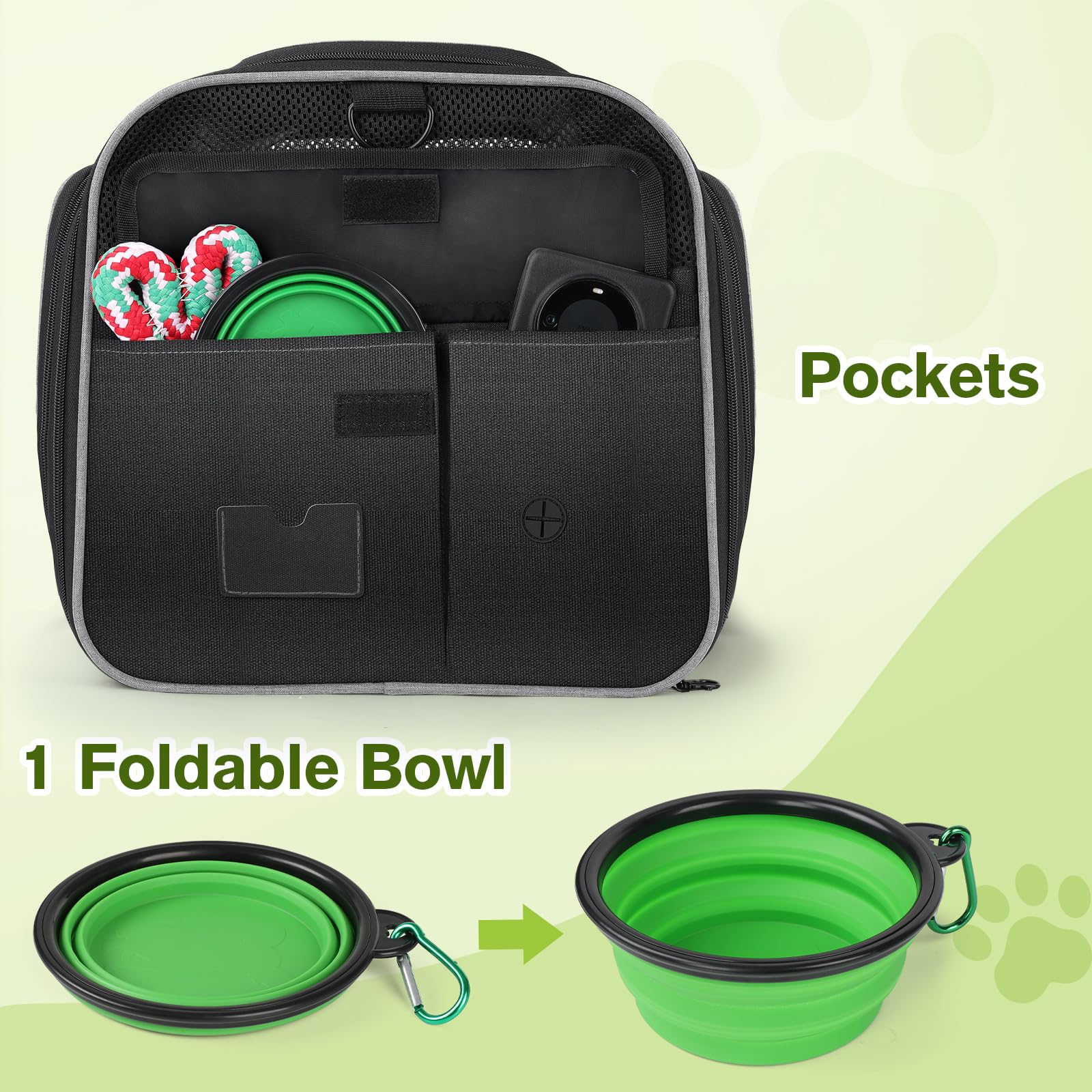 Pecute Cat Carrier Expandable, Extra Large Pet Carrier Bag, Foldable Cat Carrier Bag with Breathable Mesh, Pet Carrier Transport Bag for Dogs and Cats, with Shoulder Strap and Pet Bowl - image 7