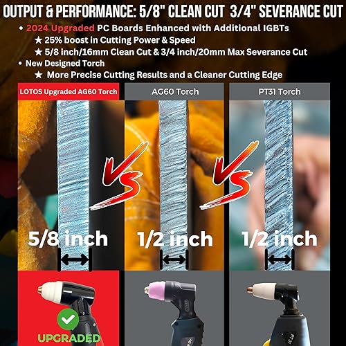 Miniatura 3 de Cortadora de plasma Lotos LT5000D cortadora de metal compacto de voltaje dual 50 amperios 110220V CA 12 pulgadas corte limpio