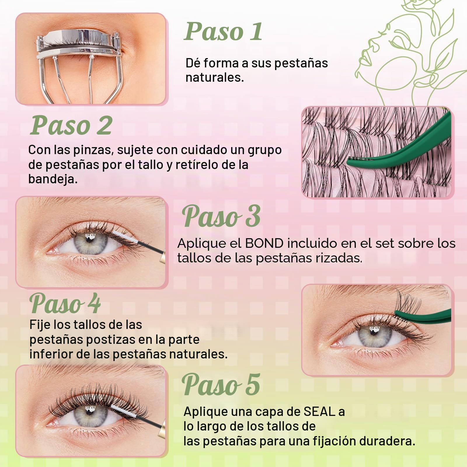 KEYYOU LASH Fairy Venus Lash Clusters Kit de extensión de pestañas de manga Kit de extensión de pestañas D Curl 120 Piezas Wispy Natural Invisible Cinta Pestañas Kit con Impermeable DIY en casa (Venus