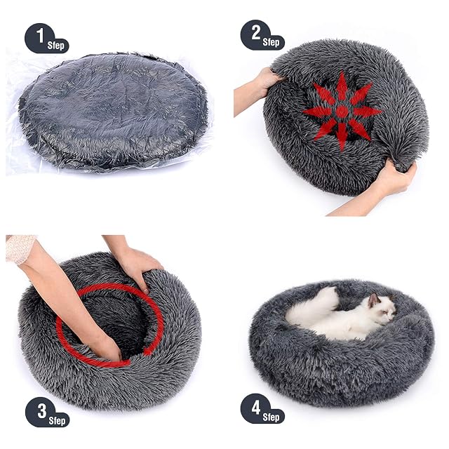 PETCUTE Cama Perro Grande Mediano Pequeños Cama Gato Lavable Suave Mascotas Calentito Cojín Invierno de Felpa