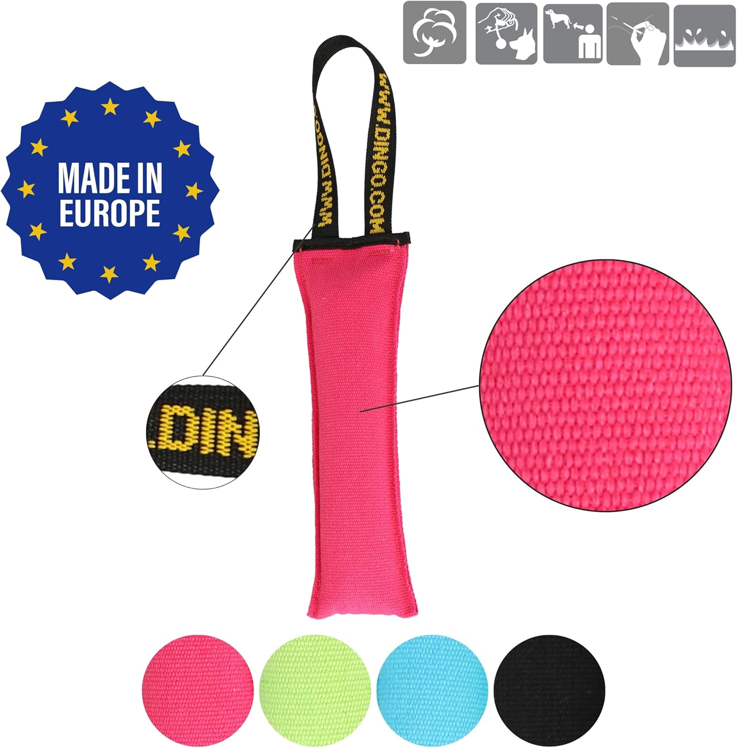 Dingo Cotton tug Toy with Handle, for Catch Retrieving and tug of war, Dog bite Pillow Floating on the Water, Four Colours, L Z30002