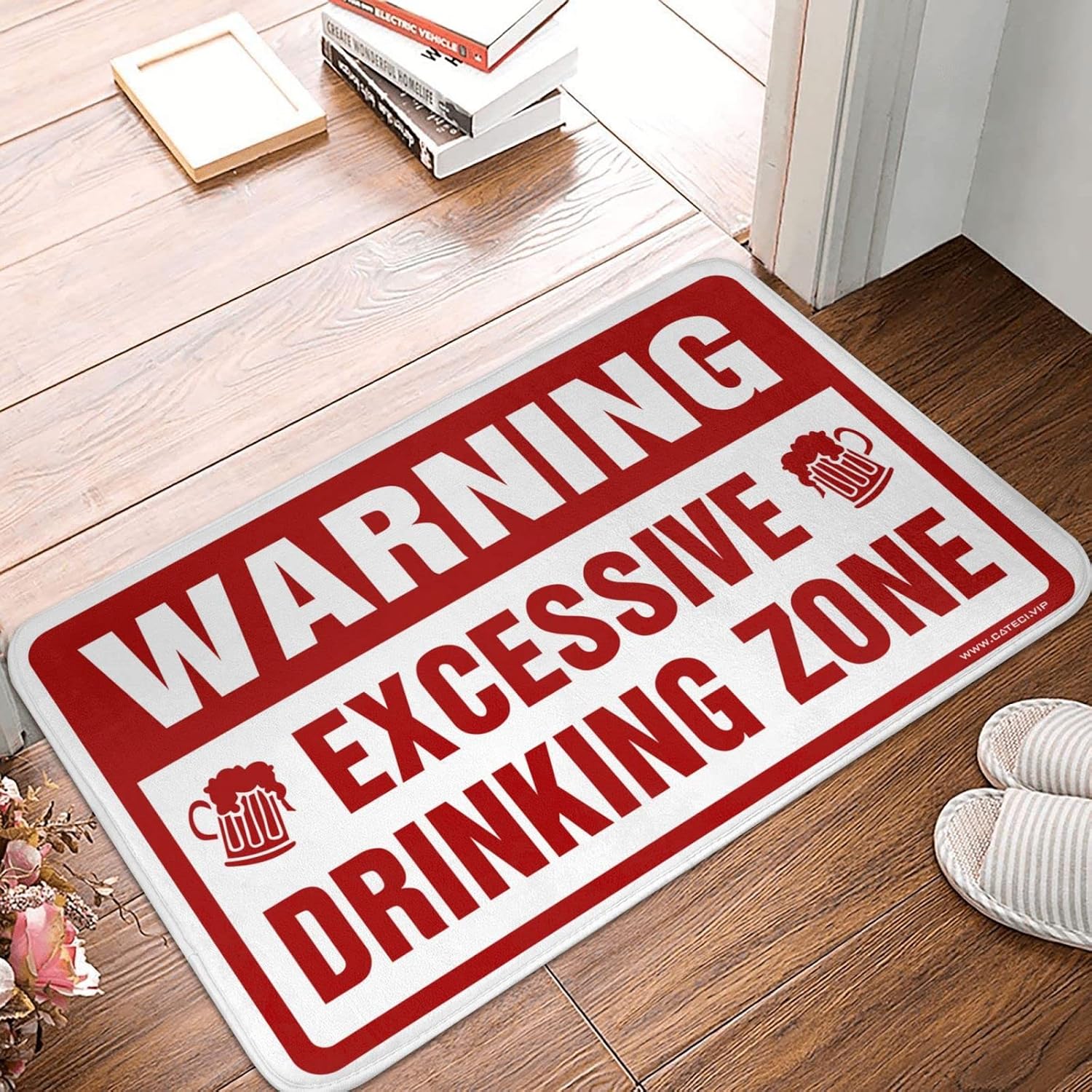 Autumn Door Mats Outdoor Warning Excessive Dring Zone Mat Home Decor for Men Music Decor(50X80CM)