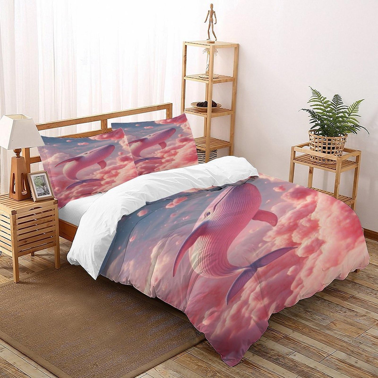 Housse de couette baleine super king size en tissu haut de gamme durable
