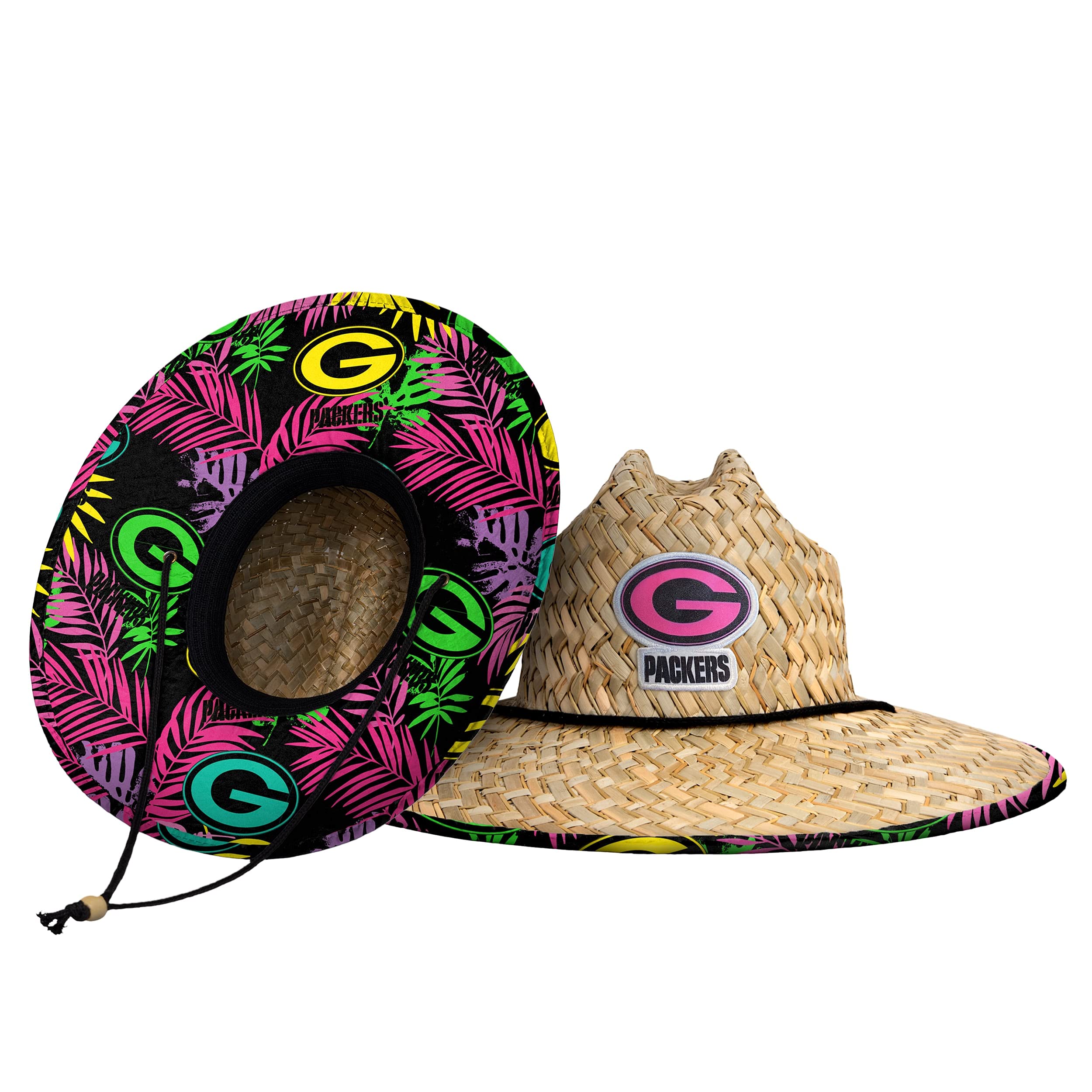 FOCO Men's NCAA College Team Logo Floral Straw Sun Hat